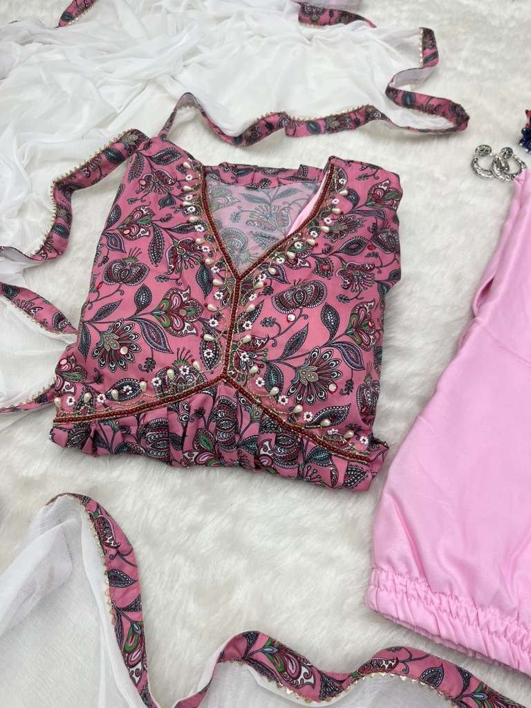 Sweet Pink Pant style Straight Maslin Dyed main image 0