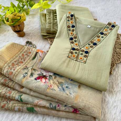 Komal Handworked Soft Roman Silk Kurti Set kurtis