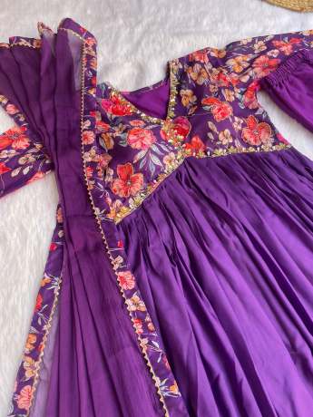 Regal Plum Perfection Hand Embellished Evening Gown Gown