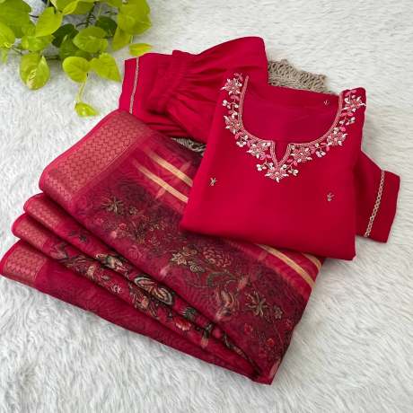 Samarpan Bright Pink Handworked Kurti Set kurtis