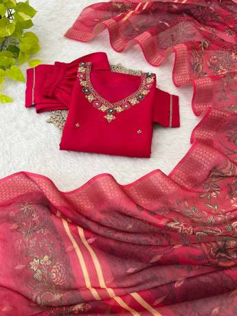 Samarpan Rani Pink Handworked Kurti Set Kurtis