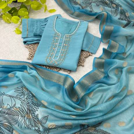 Shyama Blue Beads Worked Kurti Set kurtis