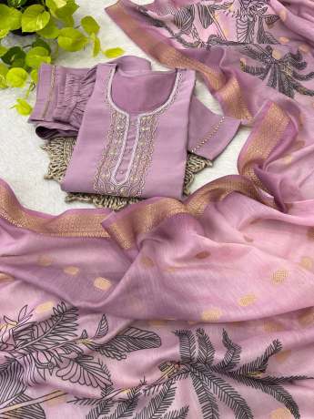 Shyama Lavender Beads Worked Kurti Set 