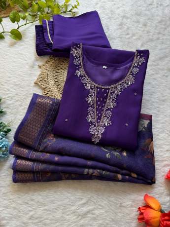 Vatican Soft Fabric Purple Color Kurti Set kurtis
