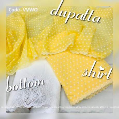 top kota doriya cotton  with embroidery work light yellow dress material  kota Doria Dress